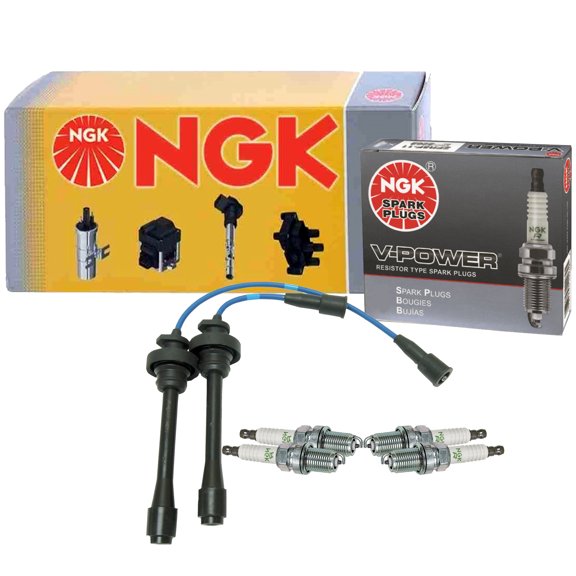 NGK Wire & 4 V-Power Spark Plugs Kit For Eclipse Galant Lancer Mirage Sebring L4