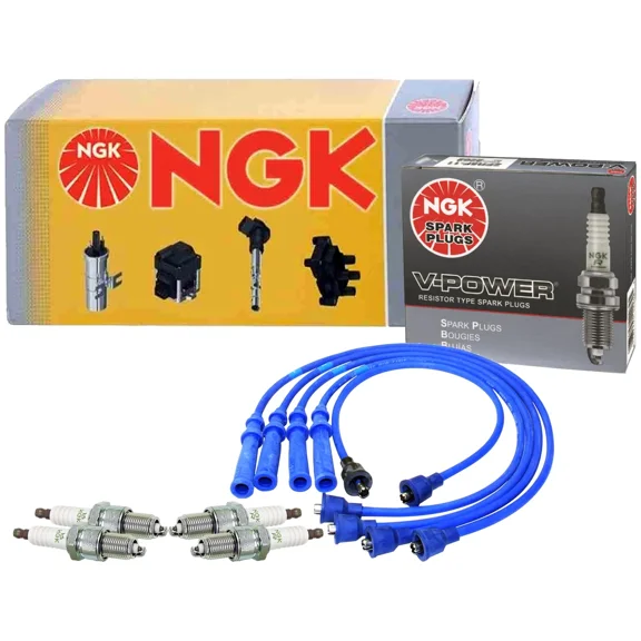 NGK Wire & 4 V-Power Spark Plugs Kit For Geo Tracker Suzuki Sidekick 1.6 L4