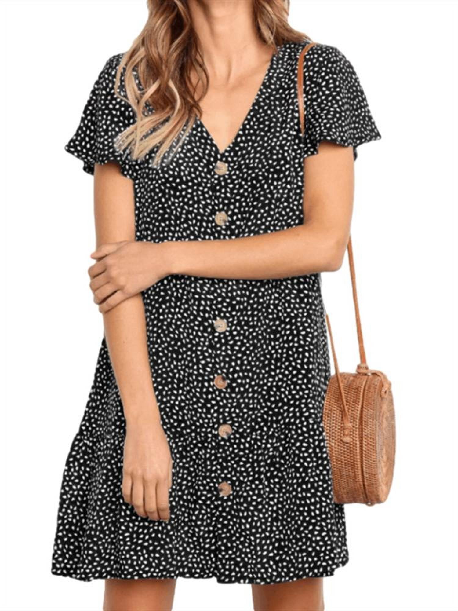 Casual Simple V-neck Printed Dress