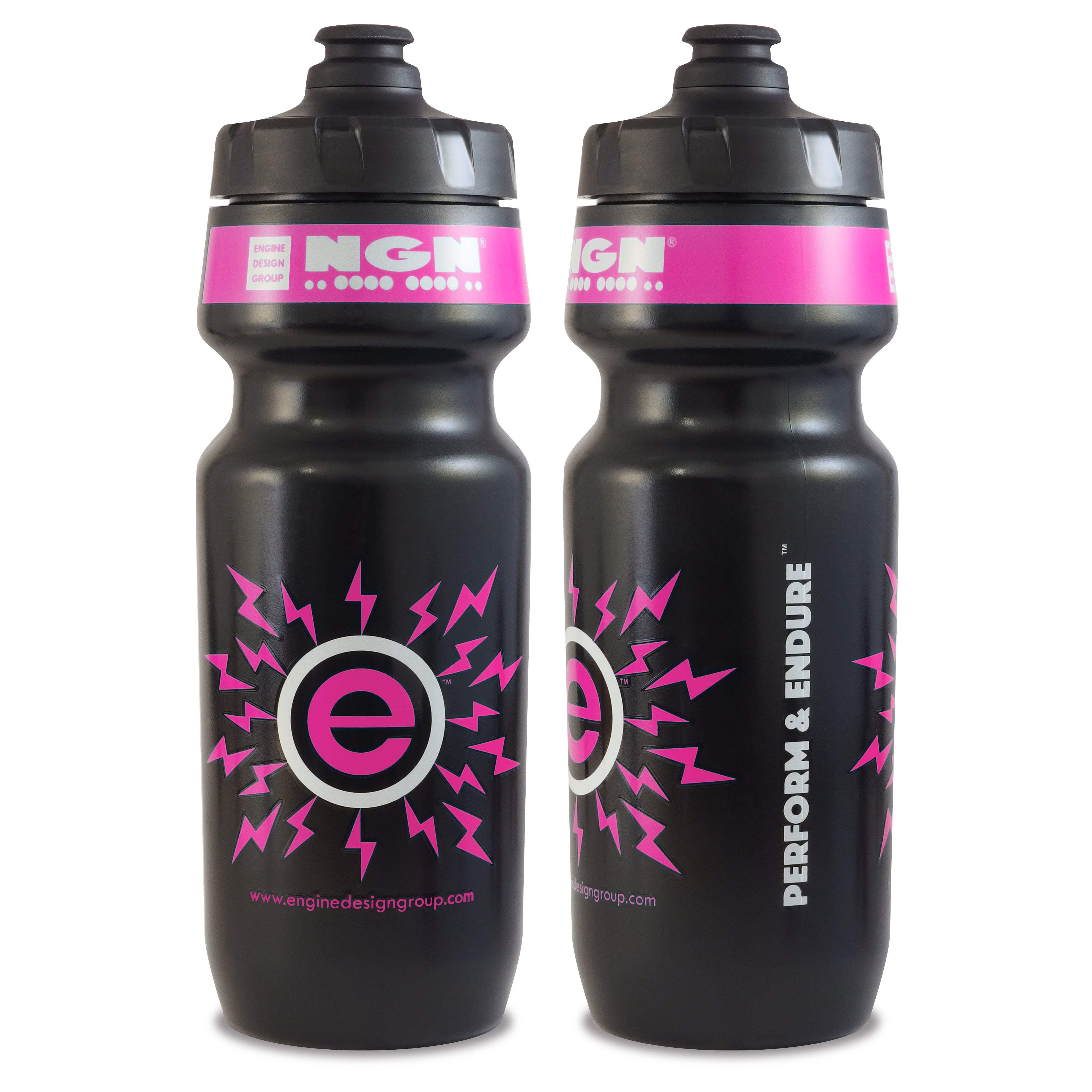 NGN Sport – High Performance Bike Water Bottles – 24 oz | Black  Fluoro Plasma Pink (2-Pack)