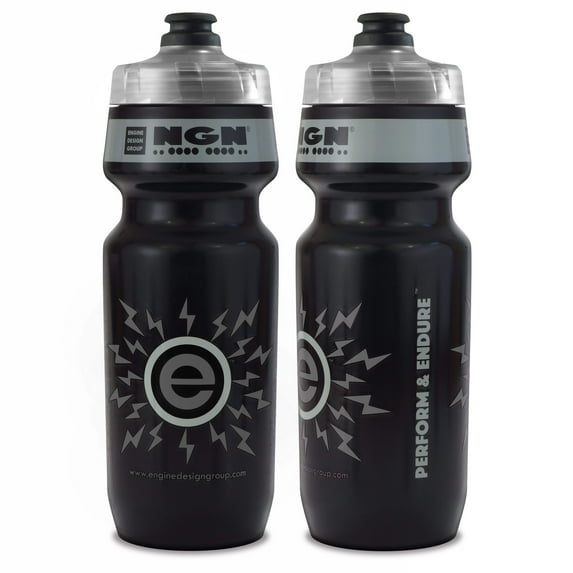 NGN Sport – High Performance Bike Water Bottles – 24 oz | Black Gray (2-Pack)
