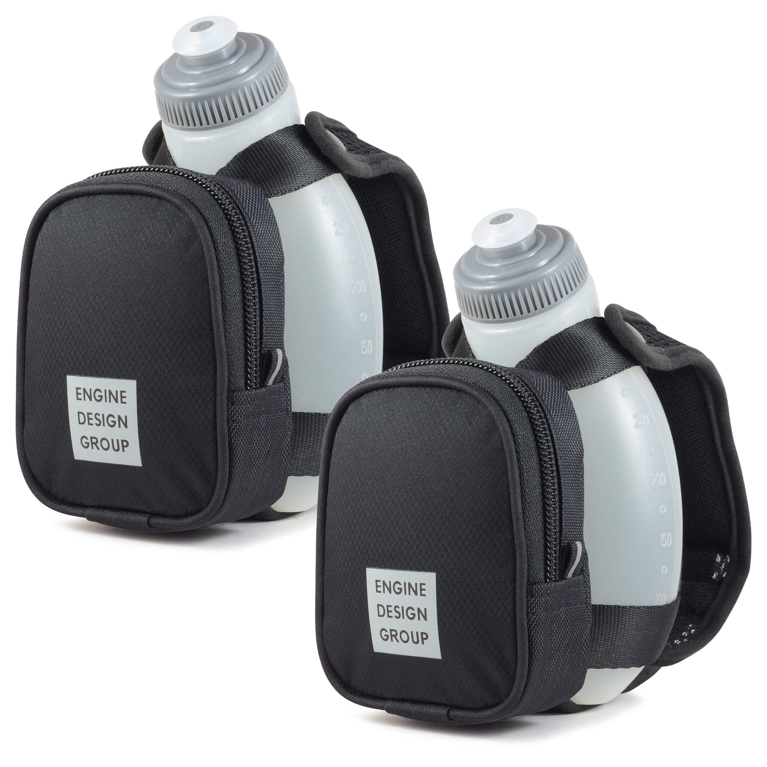 NGN Sport® - Running Water Bottle Handheld | Hydration Bottle  Pack with Zippered Pocket - 10 oz | Black (2-Pack)