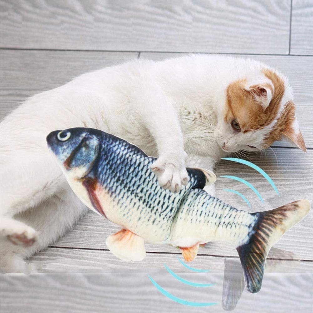 NGOFOEN Electric Flipping Fish Cat Toys Cat Kicker Fish Toy Realistic Flopping Fish Wiggle Fish Cat Toys Motion Kitten Toy Plush Interactive Cat Toys Fun Toy for Cat Exercise Walmart