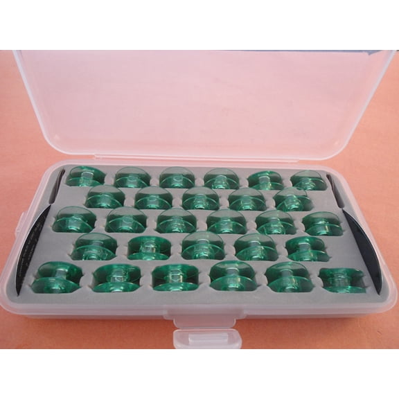 NGOSEW Box of 28 Clear Bobbins for Husqvarna Viking Group 7 Designer SE, Quilt Designer II