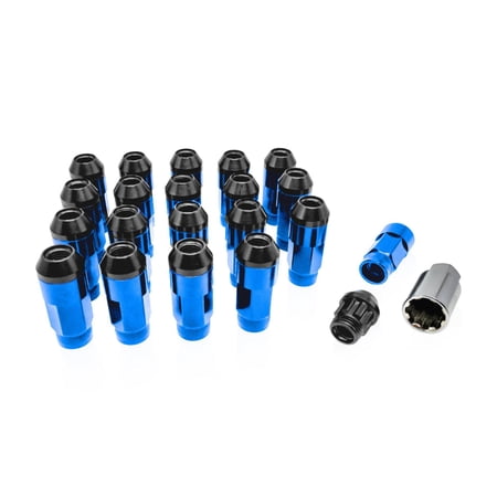 NGR Performance Dual Lug Nuts (Stainless Steel and Aluminum Dual Design) Set of 20 (Blue)