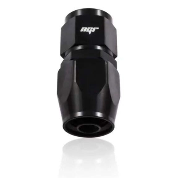 NGR 8AN Straight Fitting - Black Anodized T-6061 Aluminum Swivel Hose Fitting - Fuel, Oil, Water, E85 - Universal Performance AN Fittings