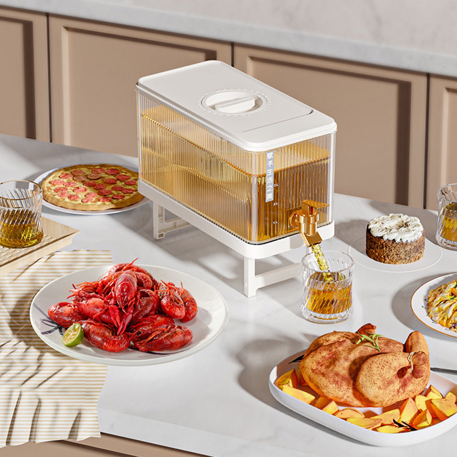 NGTEVOOS Clearance Special Offers 1.06Gallon Plastic Drink Dispenser