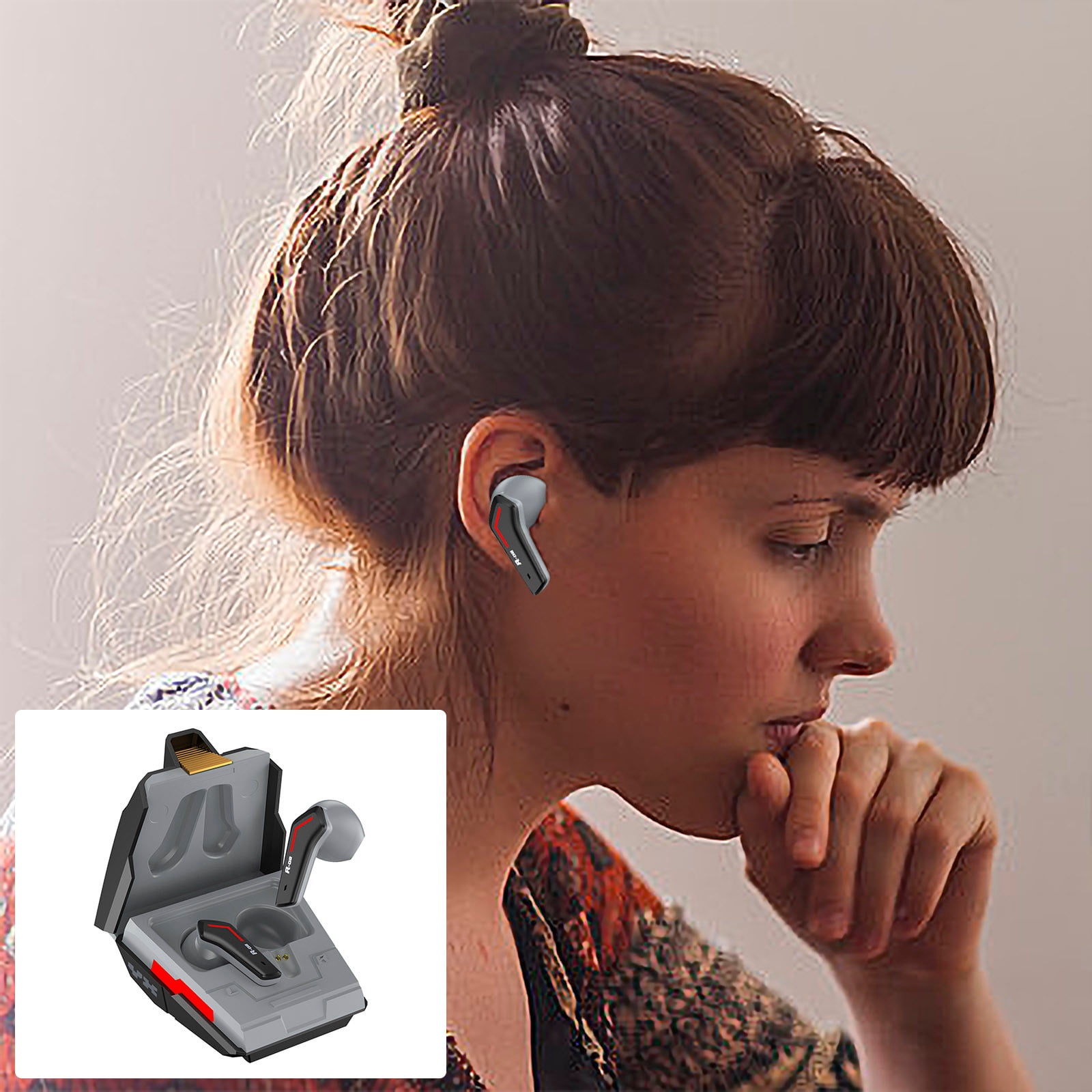 NGTEVOOS Clearance Wireless Bluetooth Headphones Low Latency Ear Buds