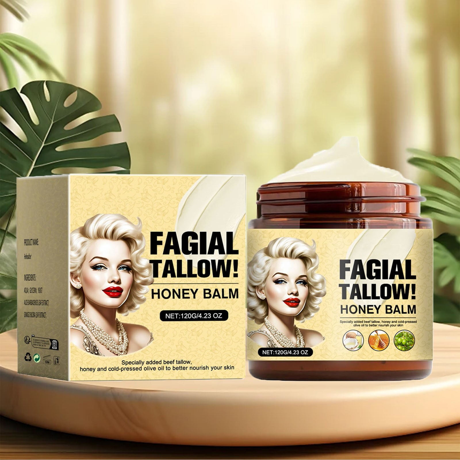 NGTEVOOS Grass Fed Beef Tallow Skin Moisturizing Cream 4 fl.oz (3 Pack