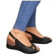 thumbnail image 1 of NGTEVOOS Summer Women Wear Open toe Fish Mouth Slope Heel Breathable Single Shoe, 1 of 5