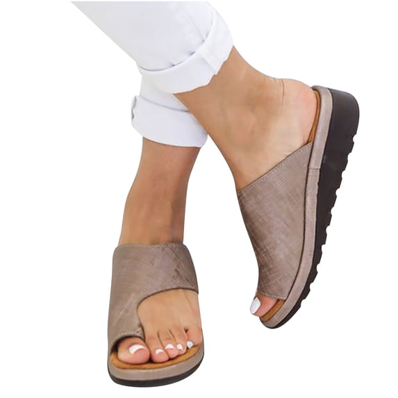 NGTEVOOS Women Summer Comfy Platform Casual Shoes Beach Travel Slipper