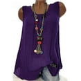 thumbnail image 1 of NGTEVOOS Womens Plus Size Cotton Linen Sleeveless Baggy T-shirt Vest Tee Tank Tops, 1 of 6