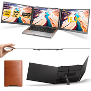 NGTeco 14  Triple Laptop Screen Extender, 2.2LB Ultra-Thin & Light, FHD 1080P Extended Monitor Portable, Compatible with 13.3-17.3  Mac/Windows Laptops