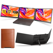 NGTeco 15.3  Laptop Triple Screen Extender, 1200P Portable Monitor Extended Plug-and-Play, 4.6MM Ultra-Thin 2.64LB, Compatible with 14-17.3  Mac/Windows Laptops