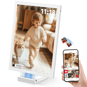 NGTeco WiFi Digital Picture Frame with 64GB Storage, 10.1" HD Touch Screen Digital Photo Frame, 5000mAh Battery, Share Photos/Videos Instantly via Frameo App