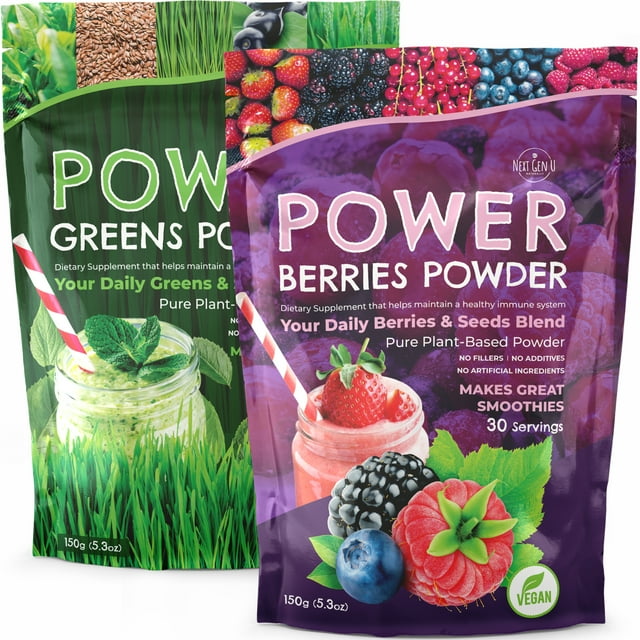 NGU Superfood Greens Powder & Berries Powder Dietary Supplement for