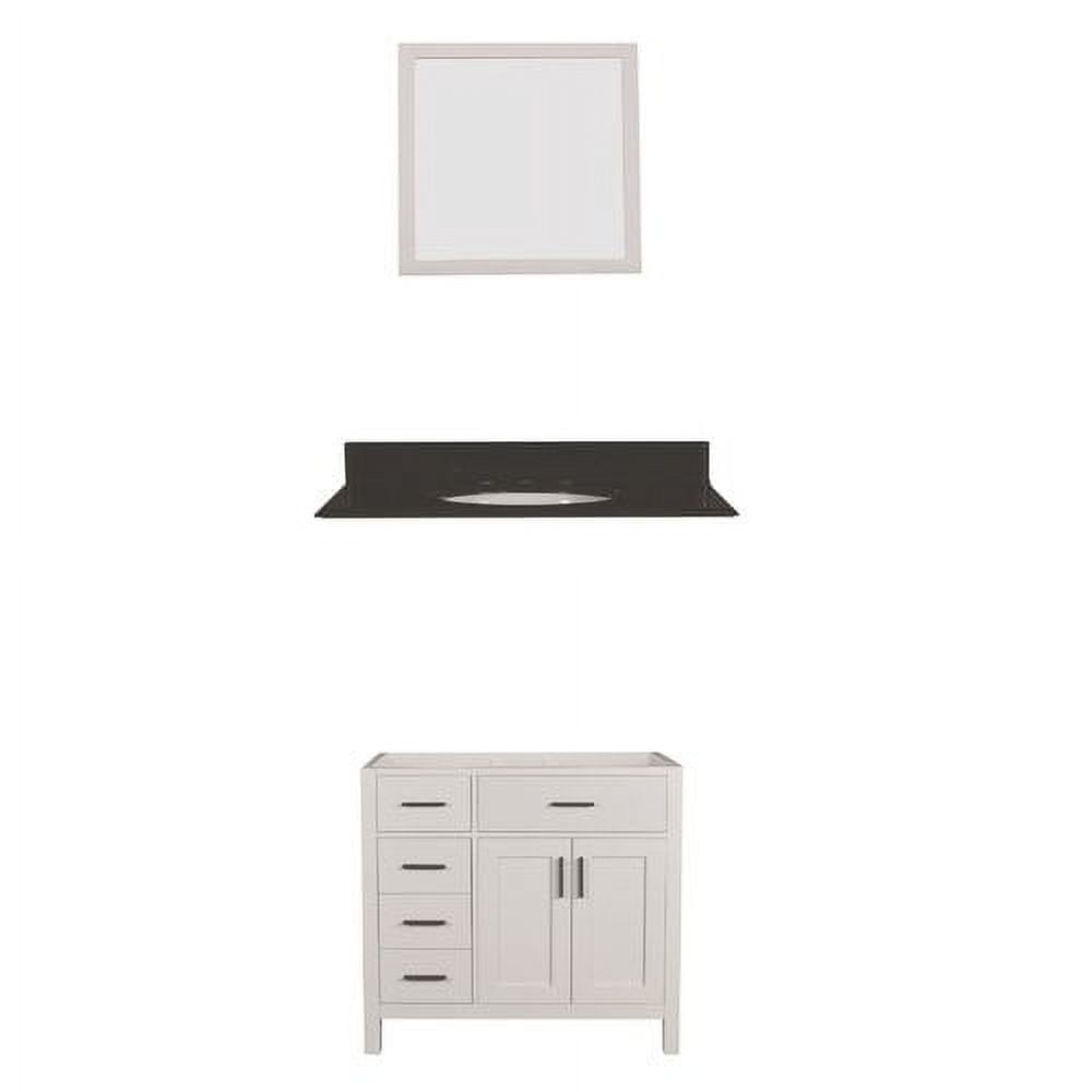 NGY Stone Cabinet Arezzo 36 Single Bathroom Vanity with Mirror