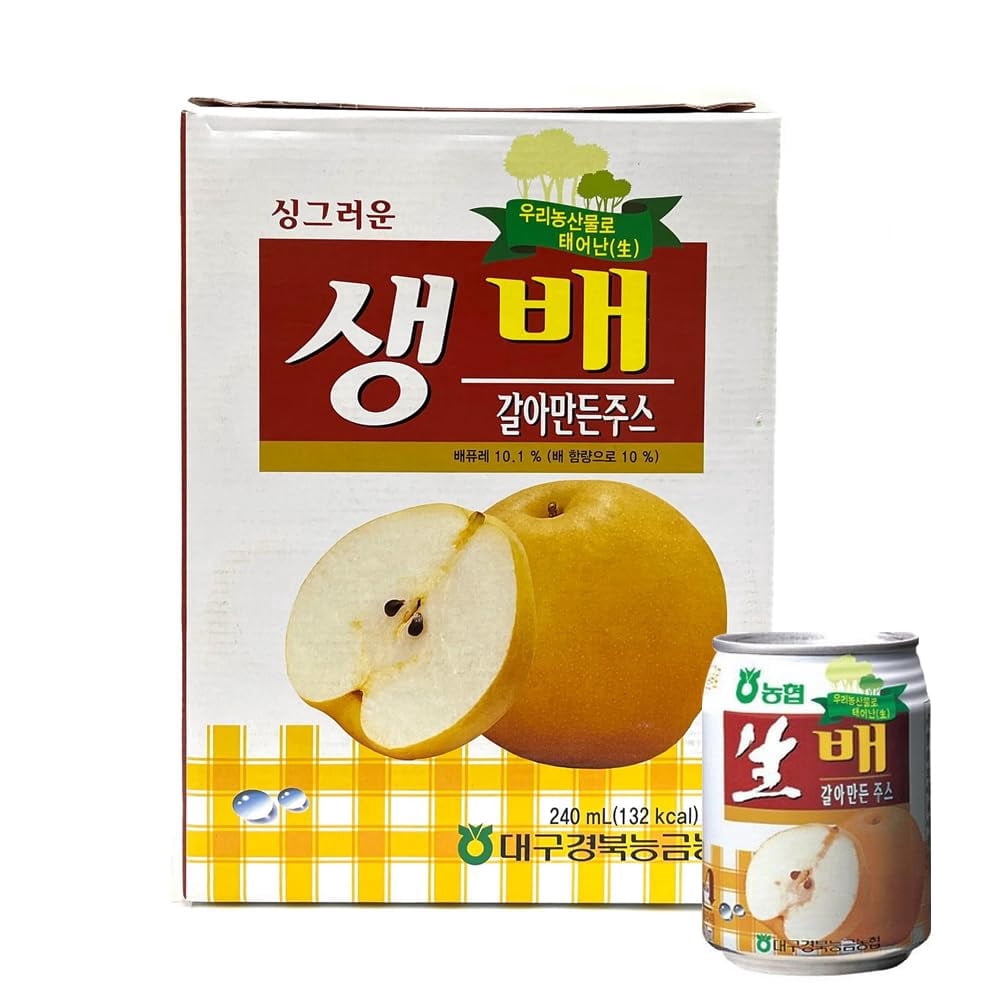 NH Korean Grated Pear Juice Can 240ml X 12 pieces/Korean Food, Korean Drink, Korean Juice