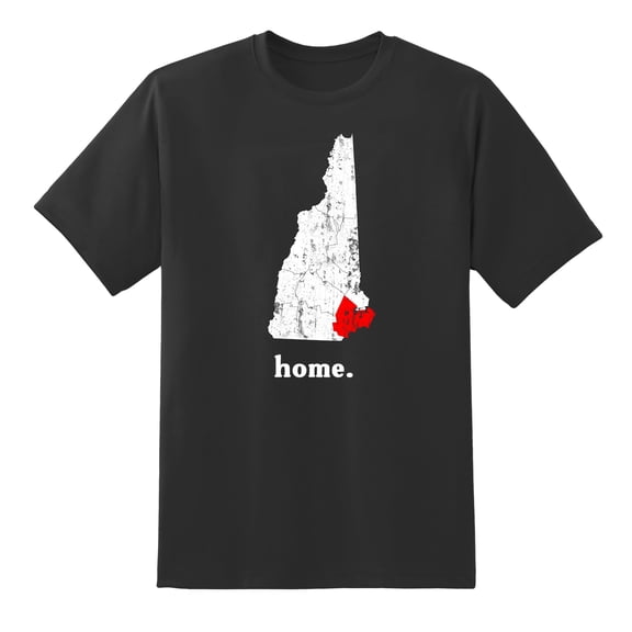 NH Map New Hampshire Home State Love New Hampshire Home Design Mens Graphic T Shirts for Men Women Black,S