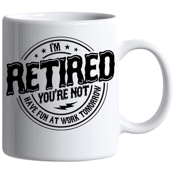 NH2 Creative Retirement Mug – Funny Retirement Coffee Mug for Men, Retired Mug Gift, Happy Retirement Mug, Retirement Cup with Writing, 11 oz Ceramic Mug