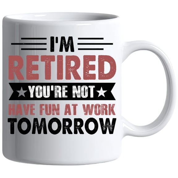 NH2 Creative Retirement Mug – Funny Retirement Coffee Mug for Men, Retired Mug Gift, Happy Retirement Mug, Retirement Cup with Writing, 11 oz Ceramic Mug