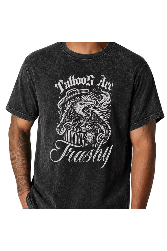Tattoos Are Trashy Shirt Vintage Mineral Wash Tattoo Shirt Mens Funny Tattoo Graphic Tee