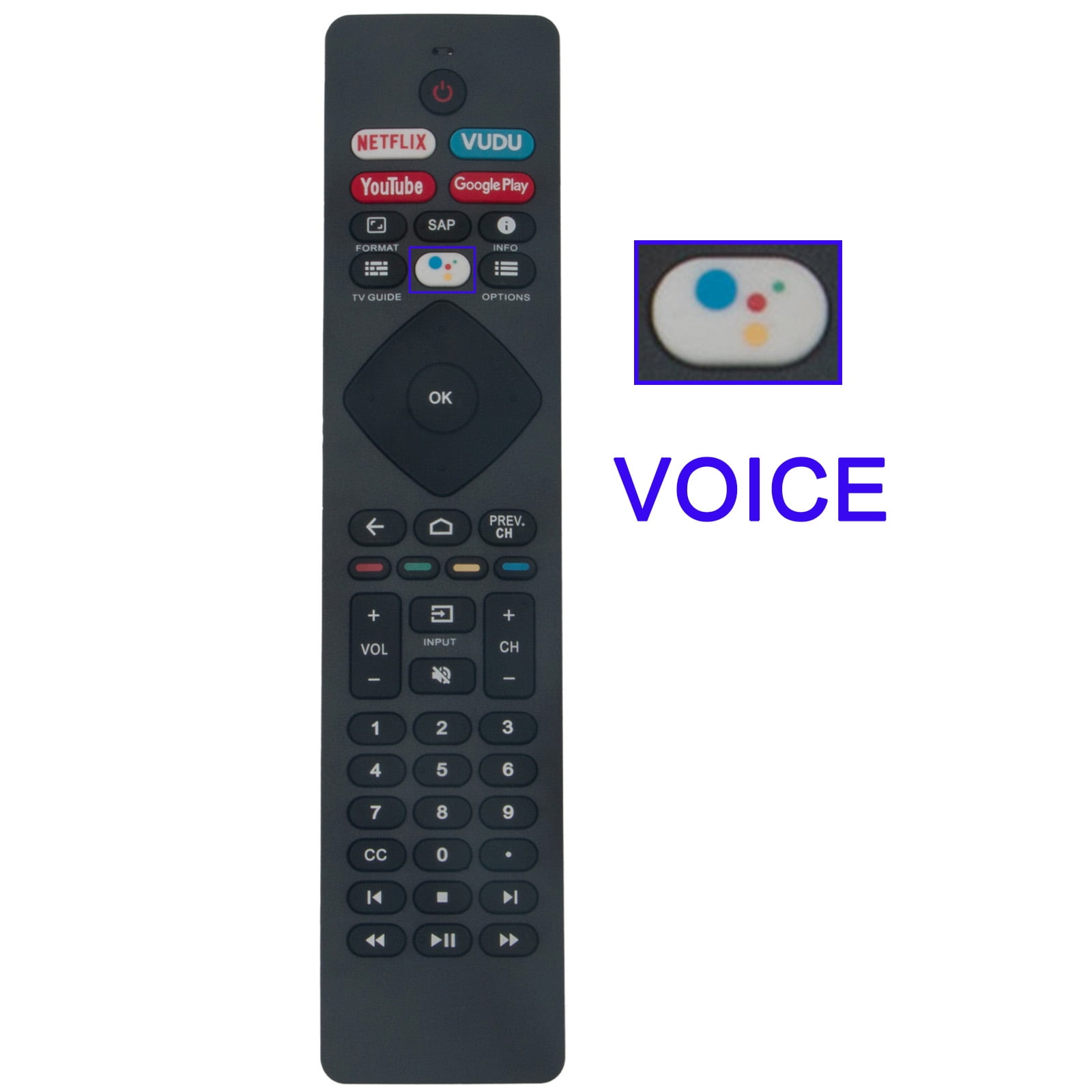 NH800UP Voice Remote Fit for Philips Android TV 75PFL5604/F7 65PFL5604