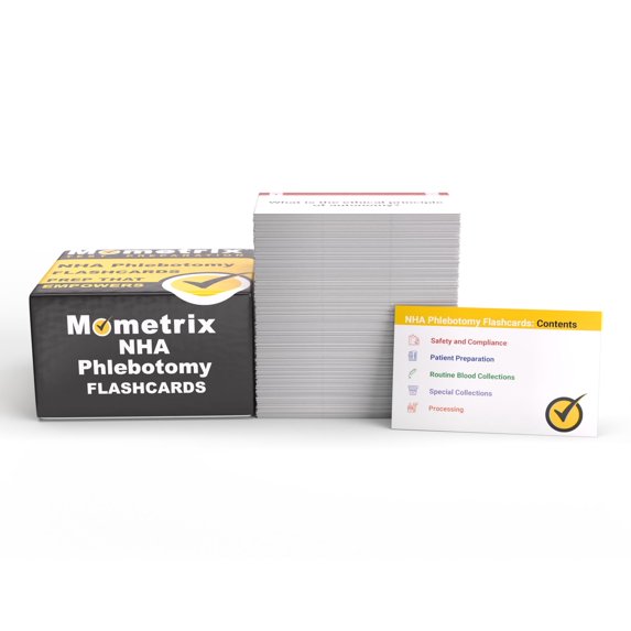 NHA Phlebotomy Study Cards 2024-2025: NHA Phlebotomy Exam Prep and Practice Test Questions [Full Color Cards]