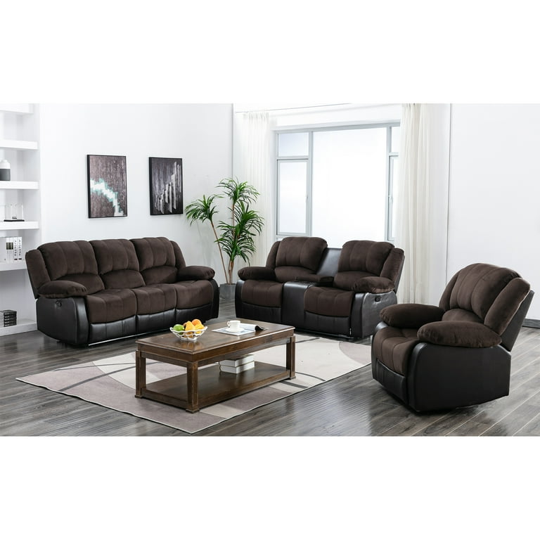 Leather sofa with footrest outlet