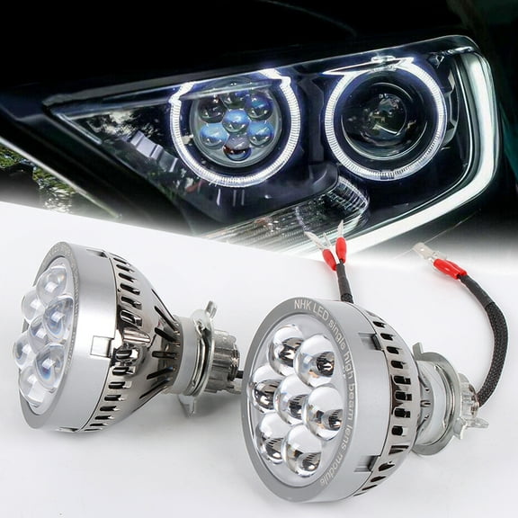 NHK Q45 Style LED Projector Lens High Beam Spotlight White Devil Eyes Retrofit Universal