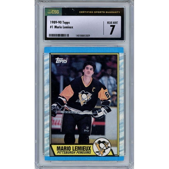 NHL 1989-90 Topps   Mario Lemieux #1 (CSG 7)
