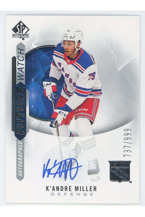 NHL 2020-21 Upper Deck SP Authentic Hockey Autographed Future Watch 737/999 K'Andre Miller #209 (Rookie Auto)