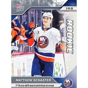 NHL 2025-26 NOW Hockey Matthew Schaefer Single Sticker Card [Rookie, 50 Points in Season]
