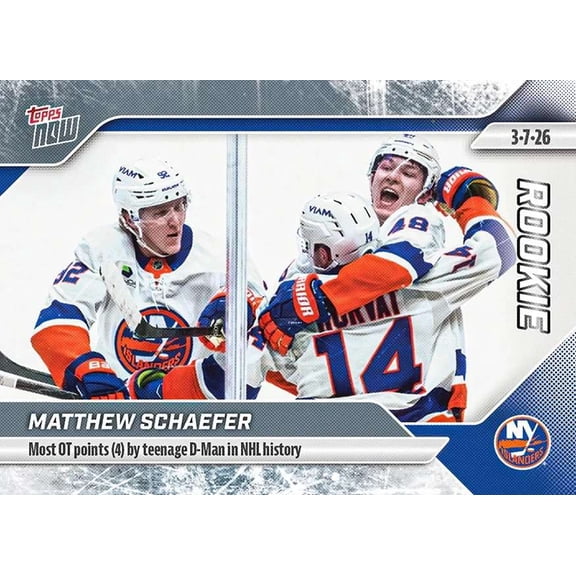 NHL 2025-26 Topps NOW Hockey  Matthew Schaefer #117 [Rookie Sticker Card]