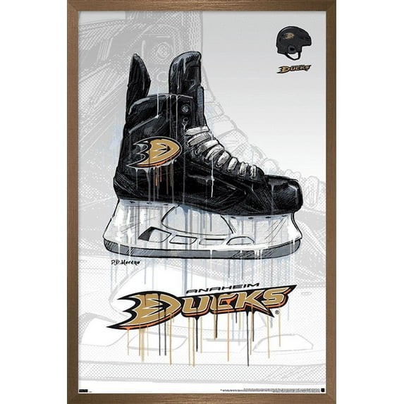 NHL Anaheim Ducks - Drip Skate 21 Wall Poster, 22.375" x 34", Framed