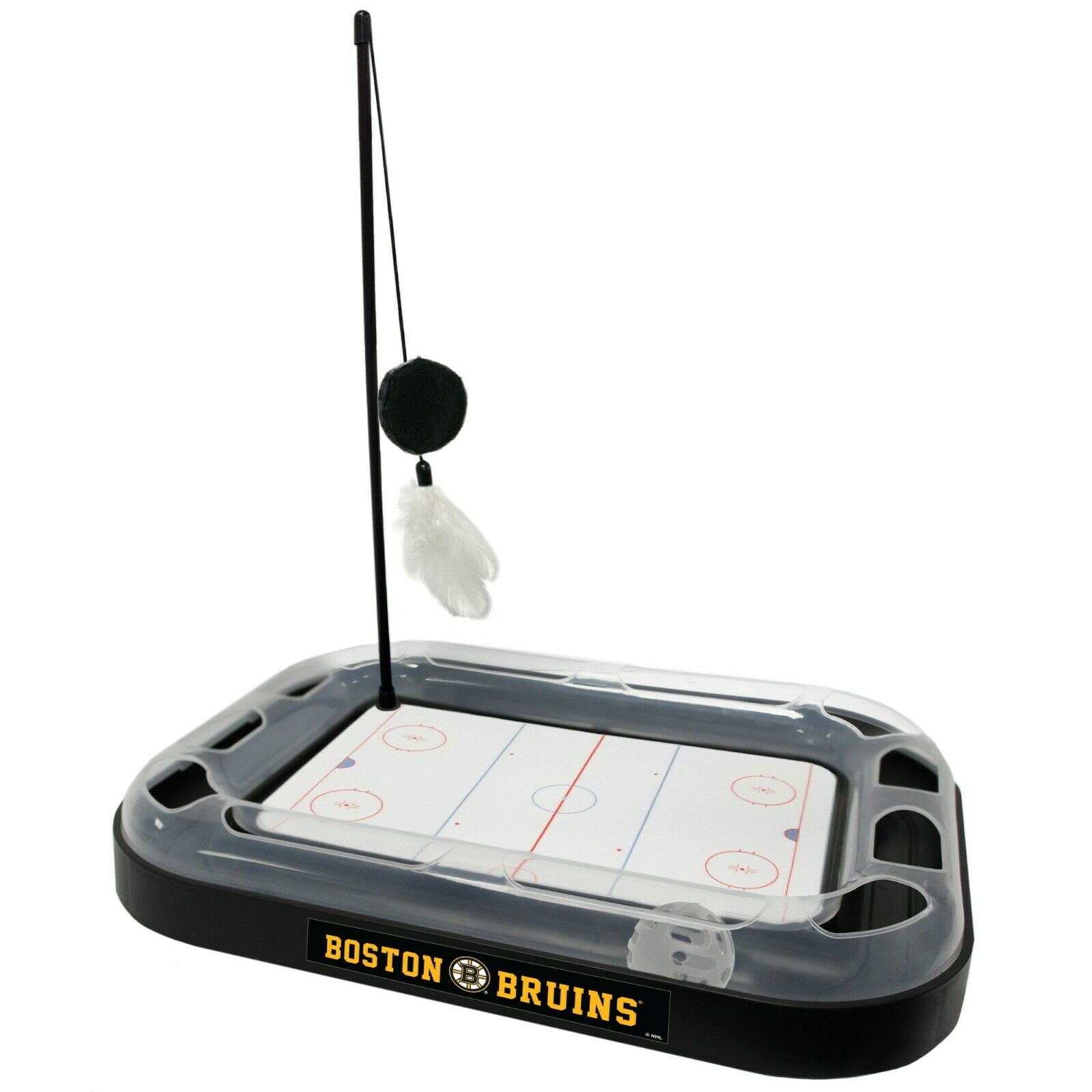 NHL Boston Bruins CAT Scratcher Toy with Catnip Plush & Feather Cat Toy 5-in-1 Kitty Toy