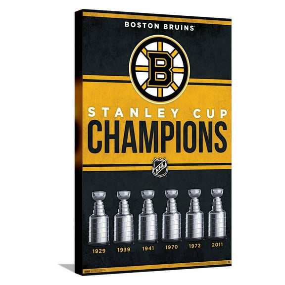 NHL Boston Bruins - Champions 23 Canvas Wall Poster, 14.725" x 22.375"