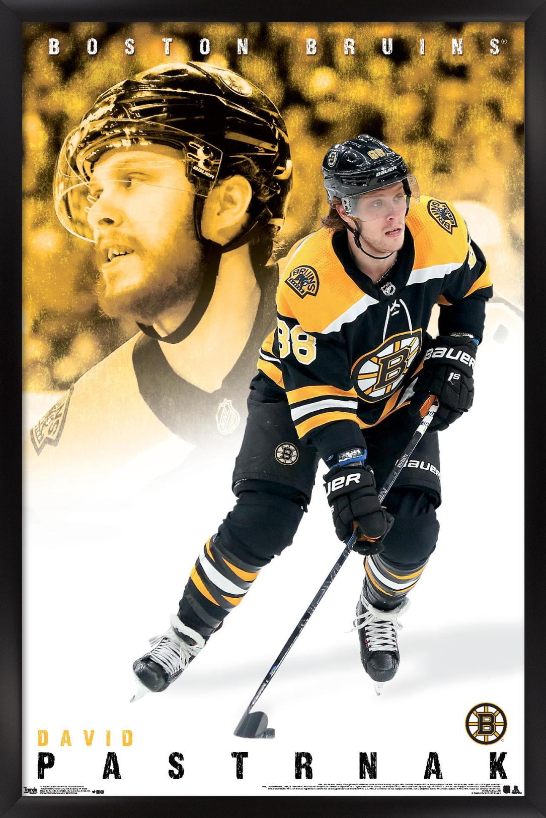 NHL Boston Bruins - David Pastrnák 19 Wall Poster, 14.725" x 22.375" Framed