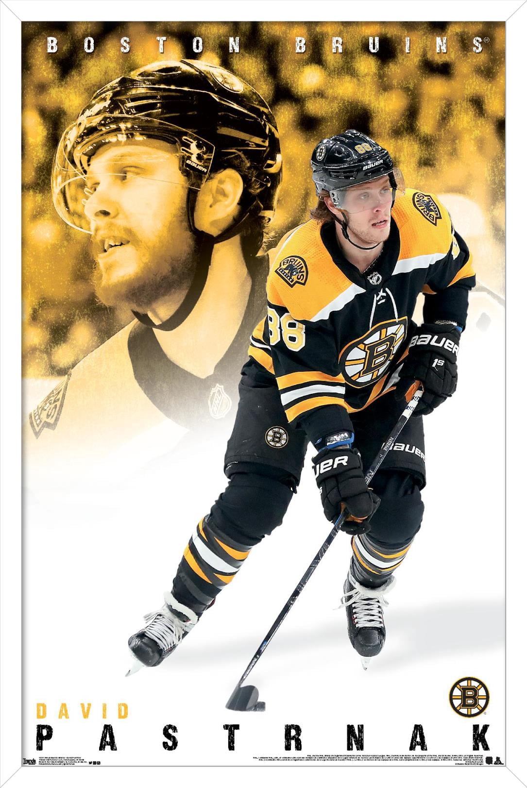 NHL Boston Bruins - David Pastrnák 19 Wall Poster, 22.375" x 34" Framed
