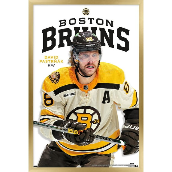 NHL Boston Bruins - David Pastrnák Feature Series 24 Wall Poster, 14.725" x 22.375" Framed