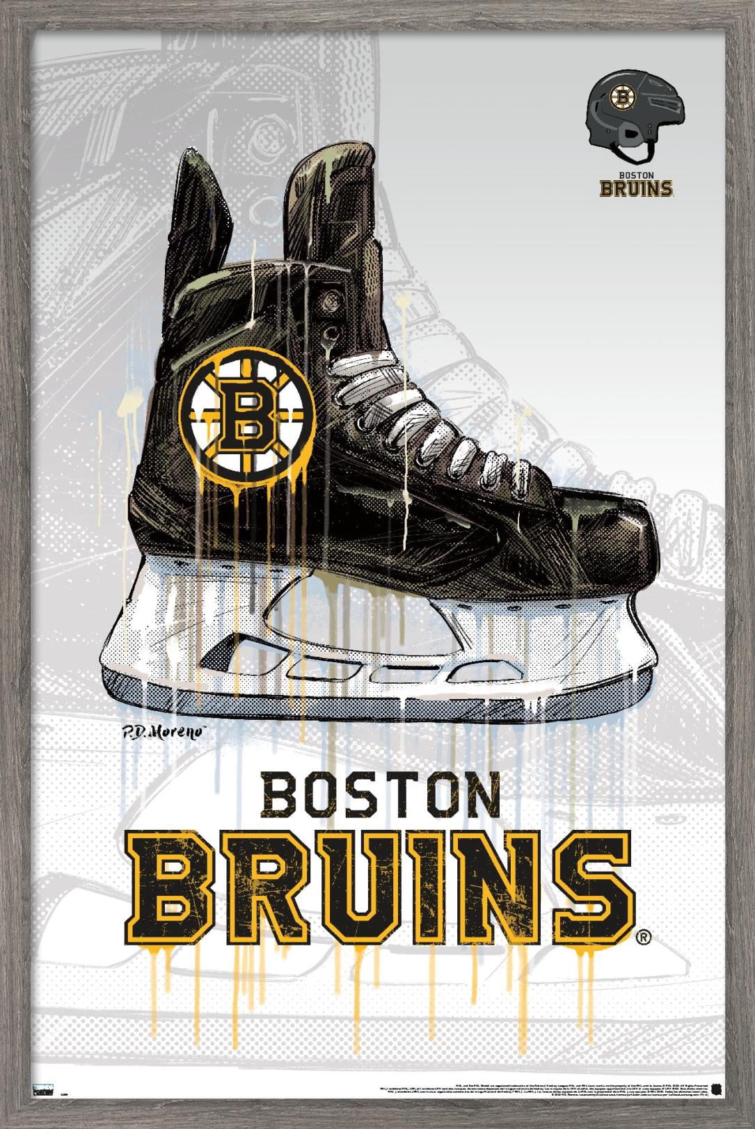 NHL Boston Bruins - Drip Skate 20 Wall Poster, 14.725" x 22.375", Framed
