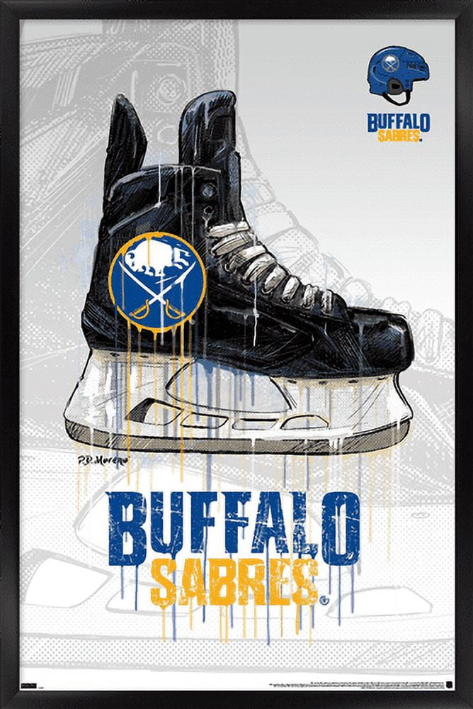 NHL Buffalo Sabres - Drip Skate 21 Wall Poster, 14.725" x 22.375", Framed