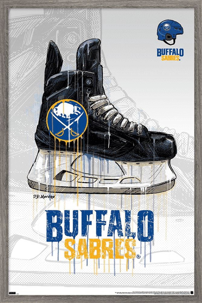 NHL Buffalo Sabres - Drip Skate 21 Wall Poster, 22.375" x 34", Framed