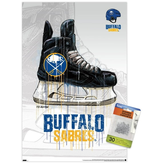 NHL Buffalo Sabres - Drip Skate 21 Wall Poster with Pushpins, 14.725" x 22.375"