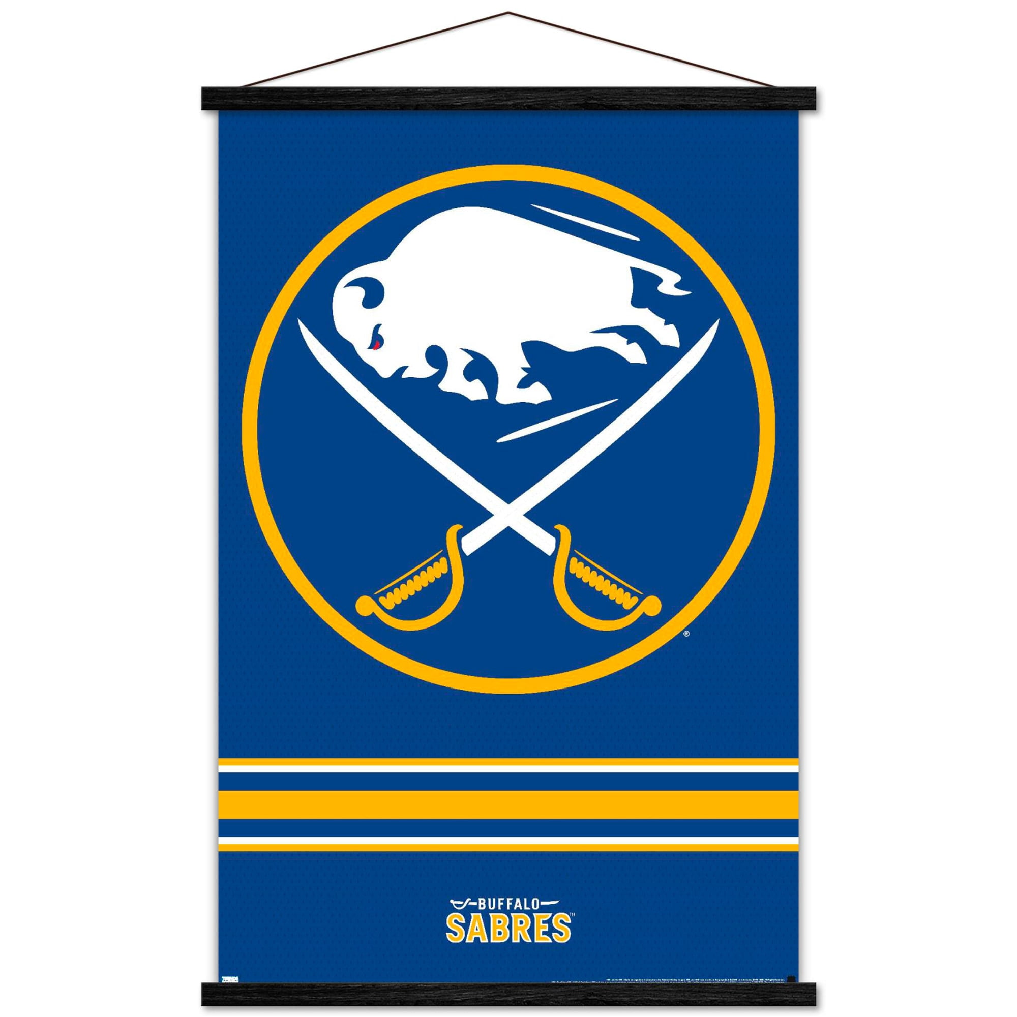 NHL Buffalo Sabres - Logo 20 Wall Poster with Wooden Magnetic Frame, 22.375" x 34"