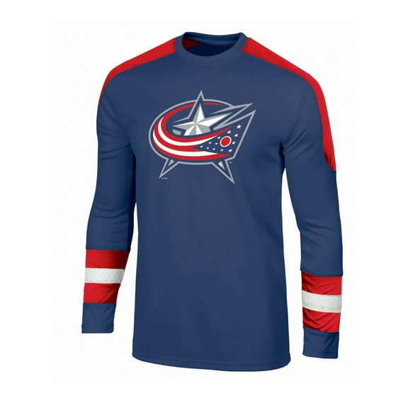 NHL COLUMBUS BLUEJACKETS Mens Tm1&2 Color Cotton Jersey Takedown Long Sleeve Tee