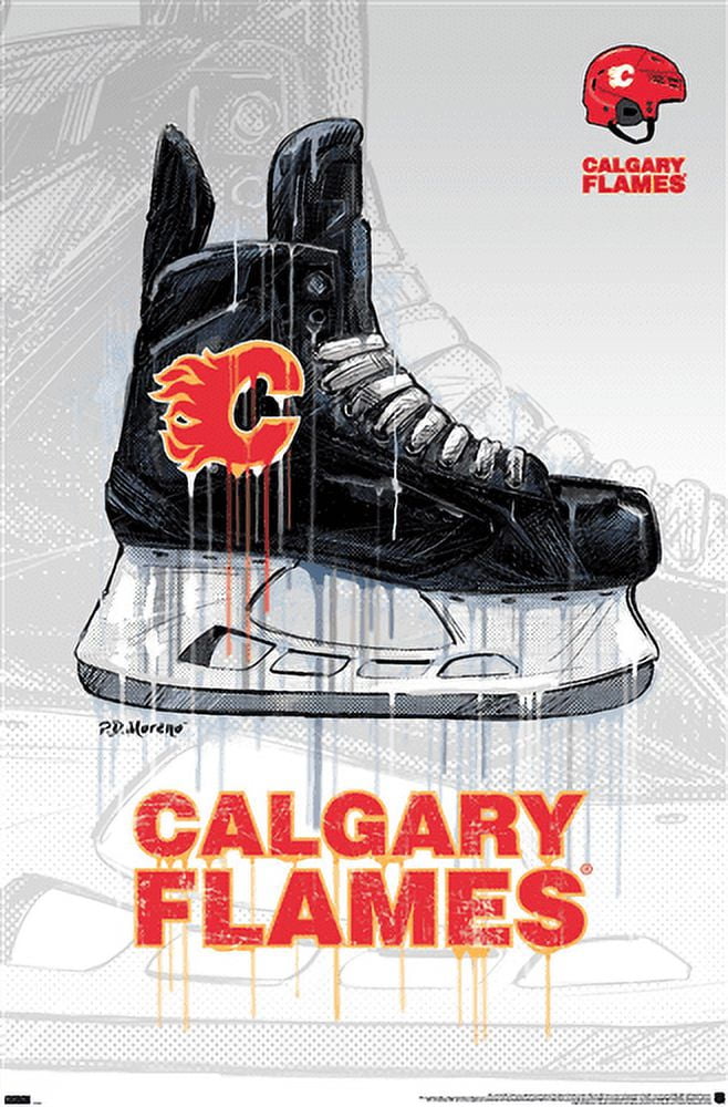 NHL Calgary Flames - Drip Skate 21 Wall Poster, 14.725" x 22.375"