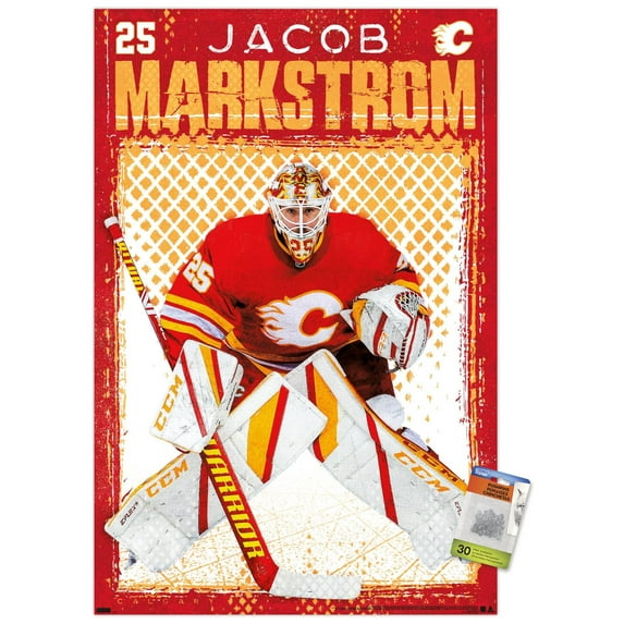 NHL Calgary Flames - Jacob Markstrom 20 Wall Poster with Pushpins, 22.375" x 34"