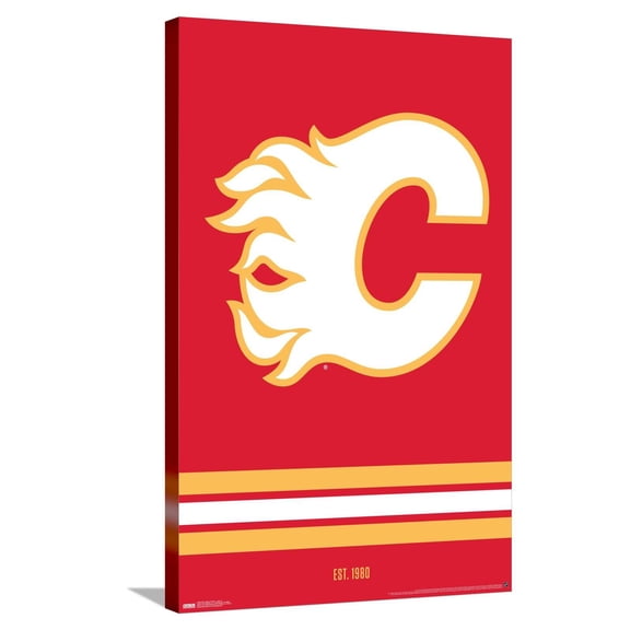 NHL Calgary Flames - Logo 21 Canvas Wall Poster, 22.375" x 34"