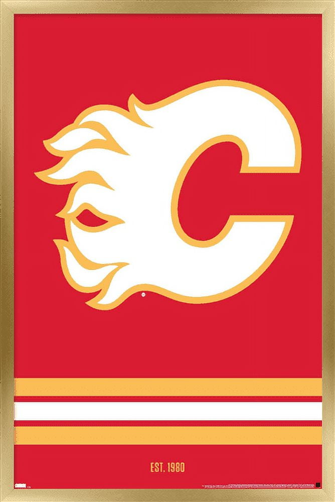 NHL Calgary Flames - Logo 21 Wall Poster, 14.725" x 22.375", Framed